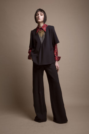 Jersey knitted Viscose Tailored Blouse