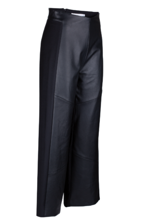 3/4 length pants in pure leather and wool