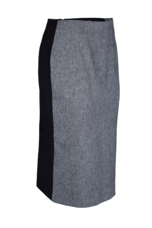 Bicolour skirt in grisaille and wool