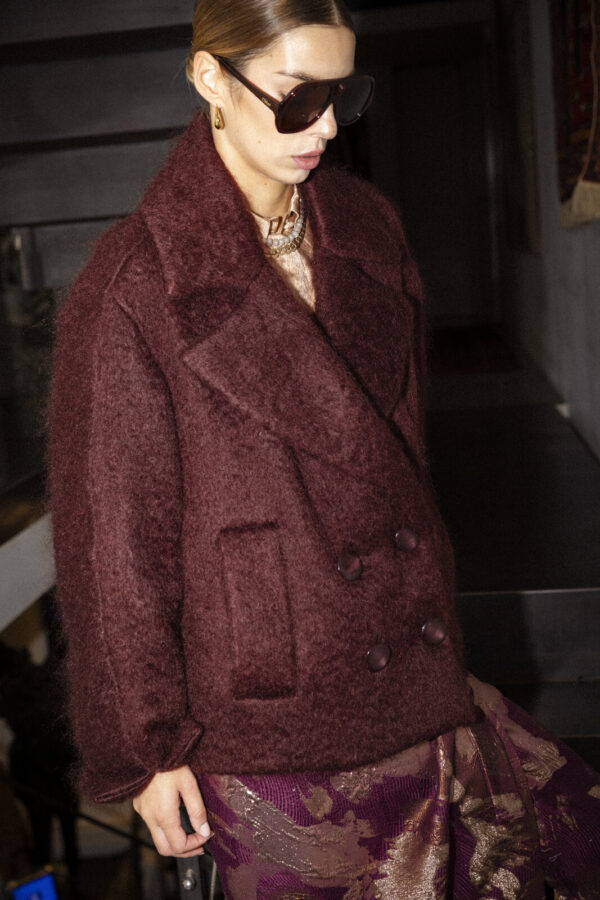 GIACCA COCOON MOHAIR PRUGNA - Image 2