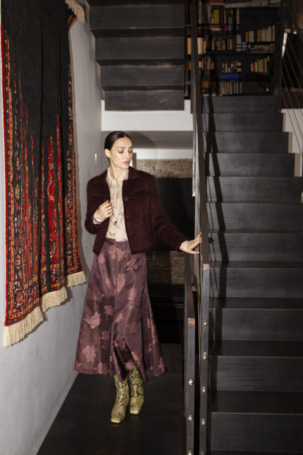 GIACCHINO CROPPED MOHAIR PRUGNA - Image 2