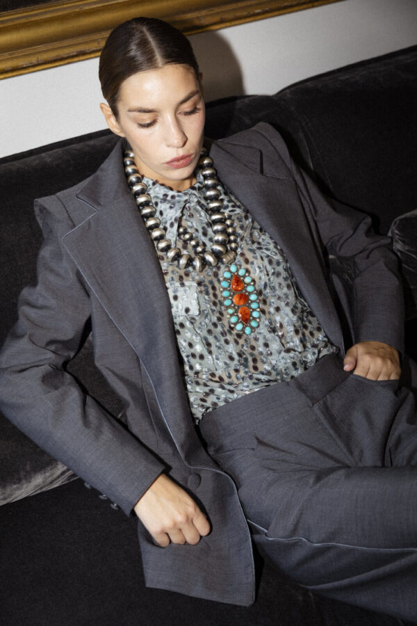 CAMICIA CLASSICA SILK DEVORE MACULATO - Image 3