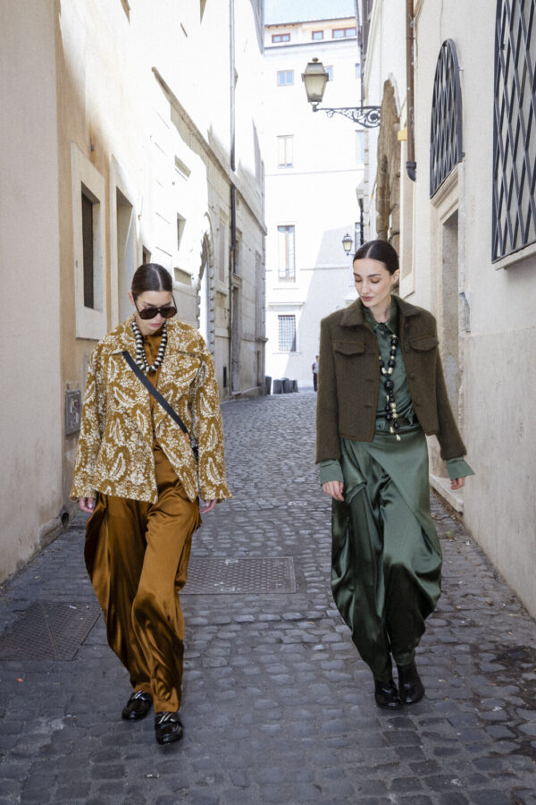 PANTALONE ALI SILK SATIN VERDE - Image 3