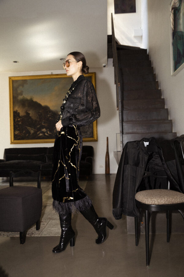 GONNA FOULARD SILK VELVET FLOKE - Image 3