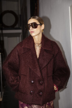 GIACCA COCOON MOHAIR PRUGNA