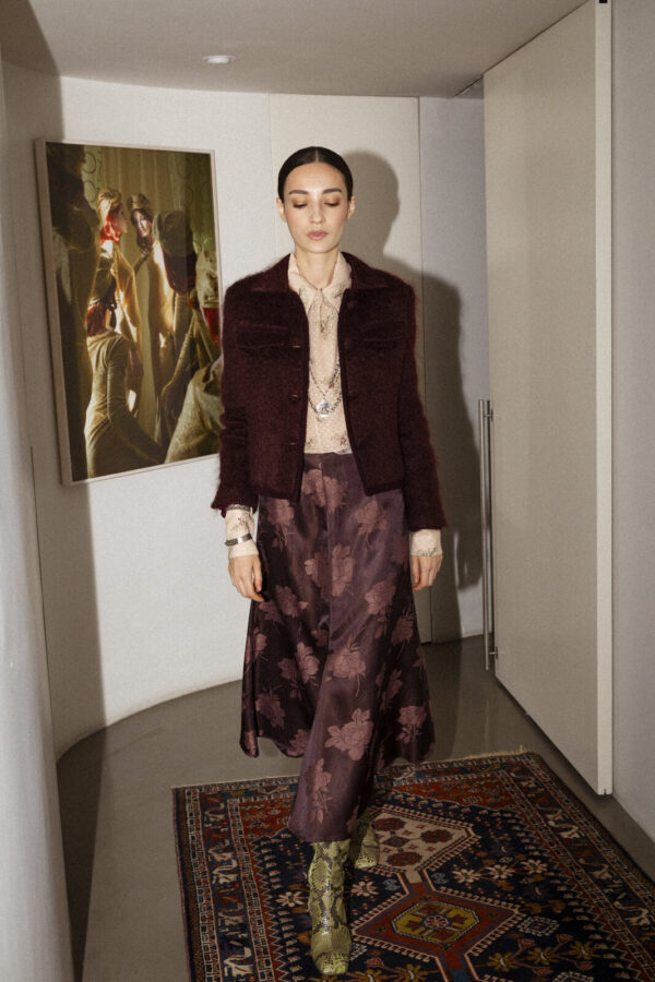 GIACCHINO CROPPED MOHAIR PRUGNA
