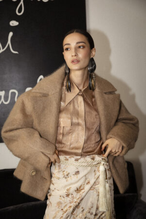 GIACCA COCOON MOHAIR CARAMELLO