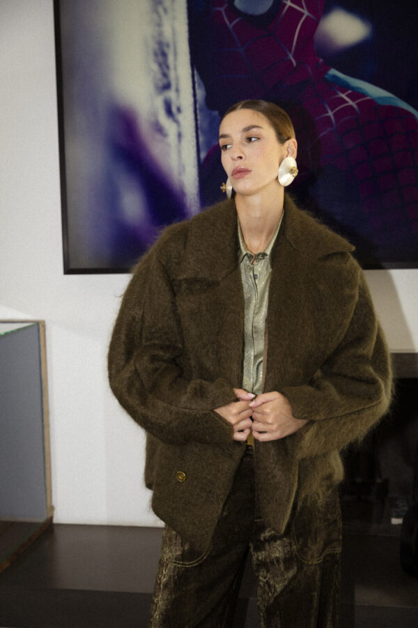 GIACCA COCOON MOHAIR VERDE