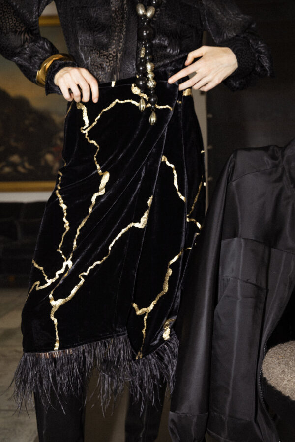 GONNA FOULARD SILK VELVET FLOKE