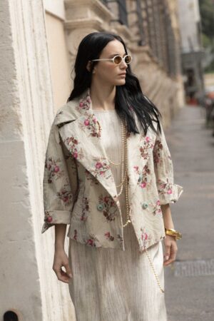 Abito Anfora Satin Tie Dye Avorio