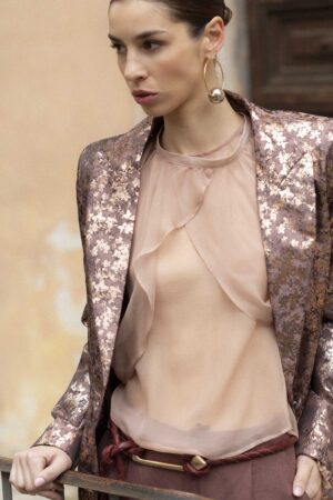 Giacca Classica Bonbon Lurex Rosato