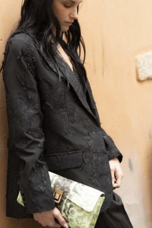 Giacca Classica Jaquard Fil Coupé Nero