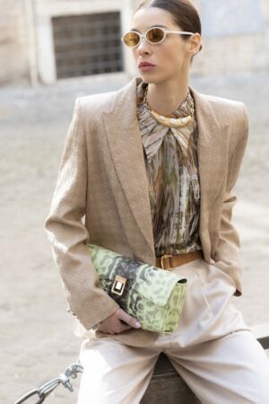 Giacca Classica Jaquard Mastice Lurex Rame