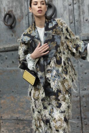 Giacca Cocoon Jaquard Agugliato Ghiaccio