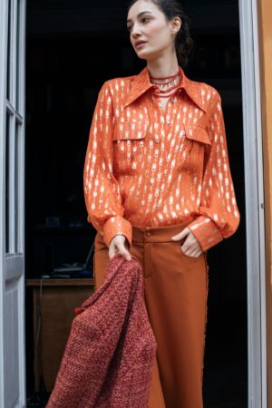 CAMICIA CLASSICA SILK CHIFFON LUREX