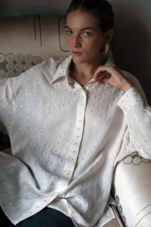 CAMICIA OVER LUREX CRÊPE DE CHINE