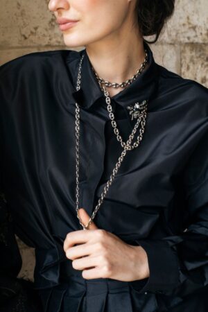 CAMICIA OVER TECHNICAL TAFFETTA HAND EMBROIDERED