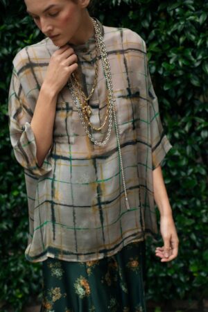 CAMICIA SERAFINO SETA – CHECK GREEN