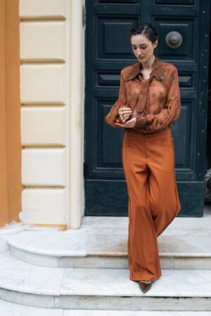 PANTALONE UOMO LANA PROFILO SFRANGIATO – RUST